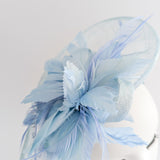 Aquamarine blue feather large teardrop fascinator hat Aquamarine blue feather large teardrop fascinator hat