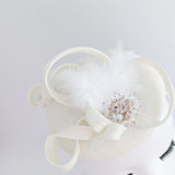 Cream crystal feather fascinator hat Cream crystal feather fascinator hat