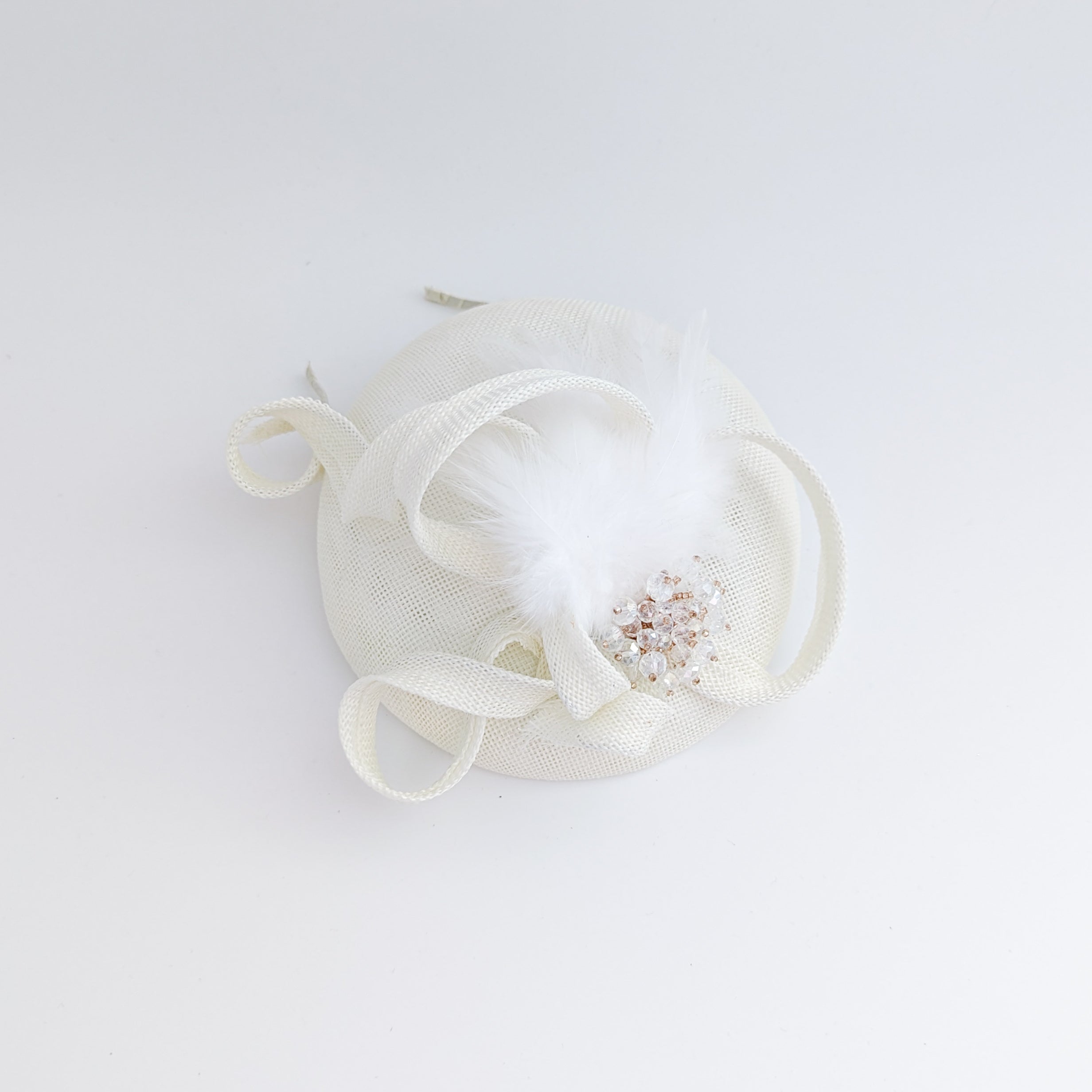 Cream crystal feather fascinator hat Cream crystal feather fascinator hat