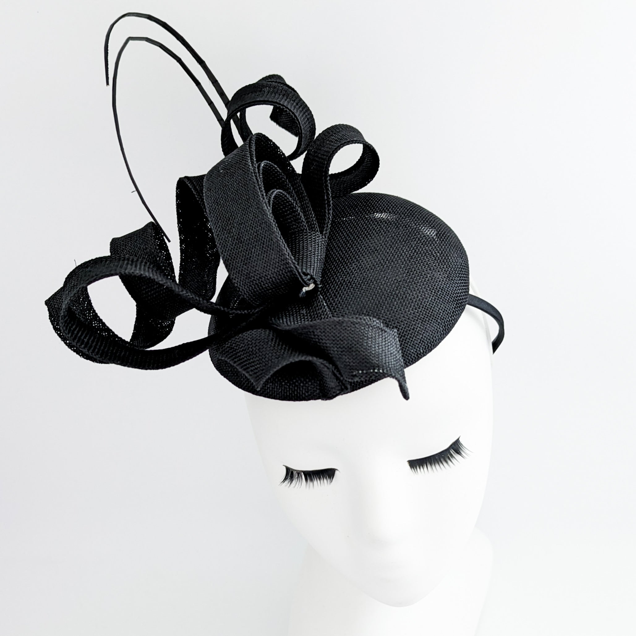 Cappello fascinator ad anello a spirale nero Cappello fascinator ad anello a spirale nero