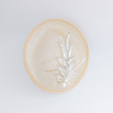 Peach crystal feather disc saucer fascinator hat Peach crystal feather disc saucer fascinator hat