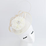 Cream flower disc saucer fascinator hat Cream flower disc saucer fascinator hat