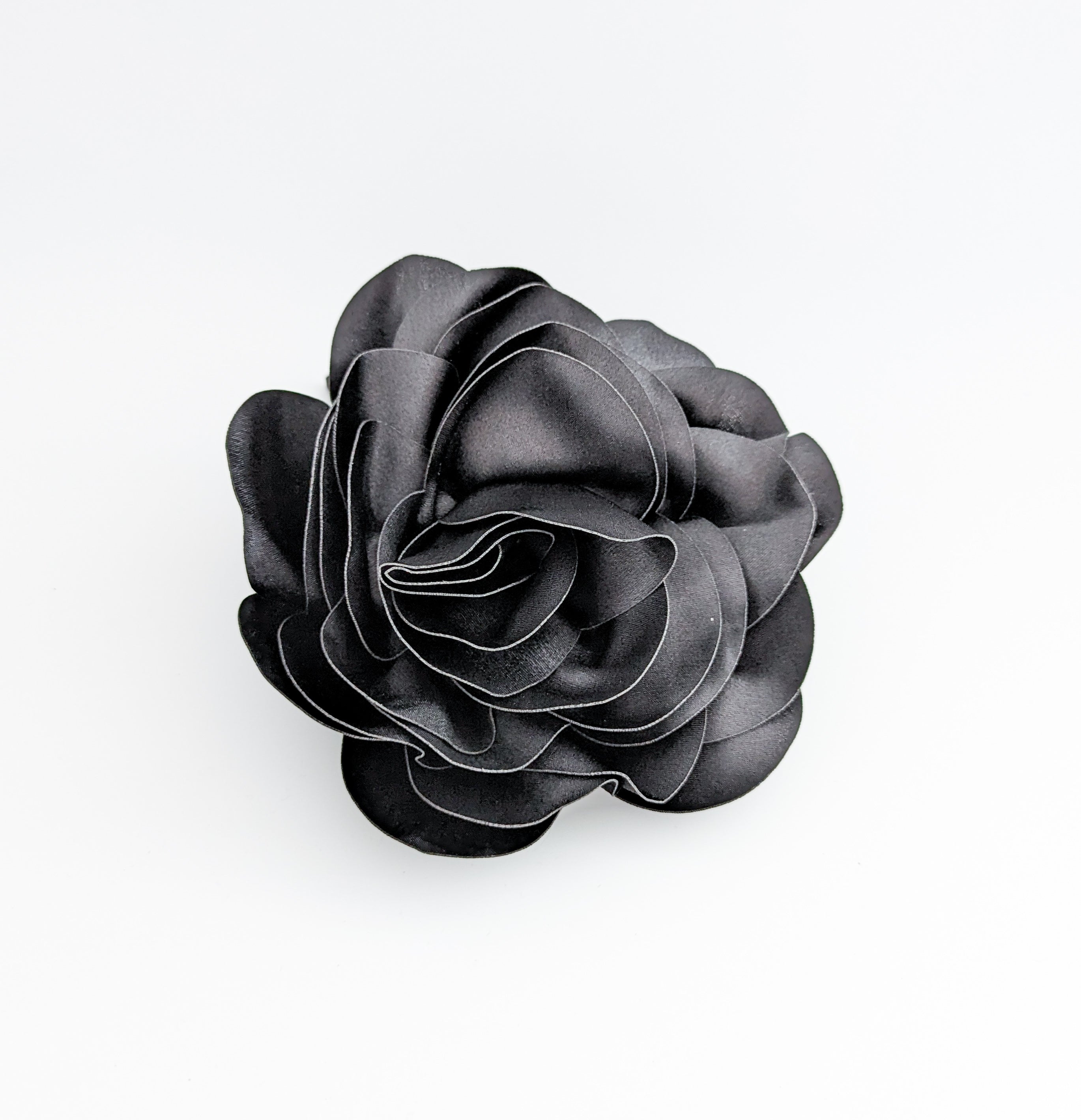 Large black satin rose fascinator hat Large black satin rose fascinator hat