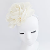 Large cream satin rose fascinator hat Large cream satin rose fascinator hat