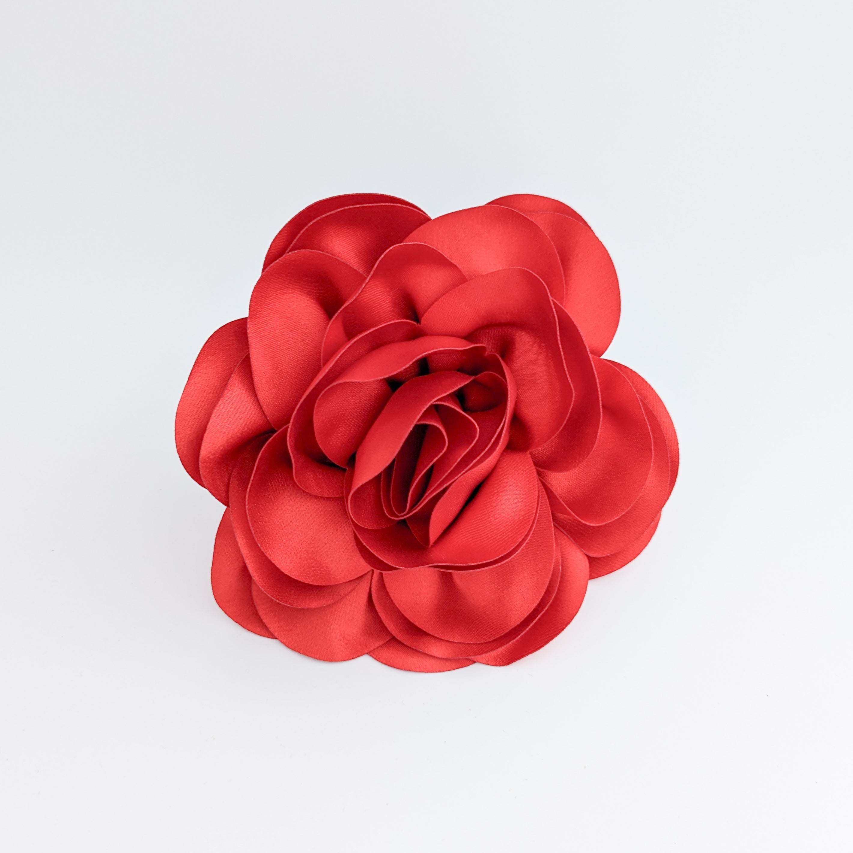 Large red satin rose fascinator hat Large red satin rose fascinator hat