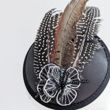 Black pheasant feather small satin fascinator  wedding hats uk Black pheasant feather small satin fascinator  wedding hats uk