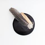 Black pheasant feather small satin fascinator  wedding hats uk Black pheasant feather small satin fascinator  wedding hats uk