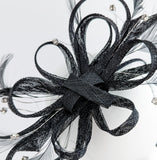 Cappello fascinator di piume di cristallo nero Cappello fascinator di piume di cristallo nero