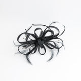 Cappello fascinator di piume di cristallo nero Cappello fascinator di piume di cristallo nero