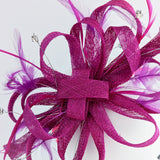 Magenta pink crystal feather fascinator hat Magenta pink crystal feather fascinator hat