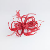 Red crystal feather fascinator hat