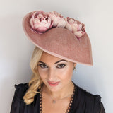 Blush pink large teardrop peony flower fascinator hat Blush pink large teardrop peony flower fascinator hat