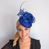 Royal cobalt blue flower fascinator hat Royal cobalt blue flower fascinator hat
