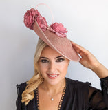 Blush pink large flower saucer disc fascinator hat Blush pink large flower saucer disc fascinator hat