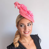 Pink flower fascinator disc saucer hat Pink flower fascinator disc saucer hat