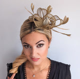 Gold shimmer feather fascinator hat Gold shimmer feather fascinator hat