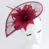 Cappello fascinator a goccia con piume rosa cipria Cappello fascinator a goccia con piume rosa cipria