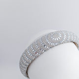 Cappello fascinator di piume di cristallo blu fiordaliso Cappello fascinator di piume di cristallo blu fiordaliso