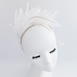 Off White feather satin headband fascinator