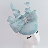 Aquamarine blue crystal bow fascinator hat Aquamarine blue crystal bow fascinator hat
