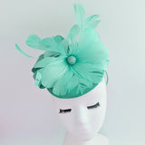 Seafoam mint green feather fascinator hat Seafoam mint green feather fascinator hat