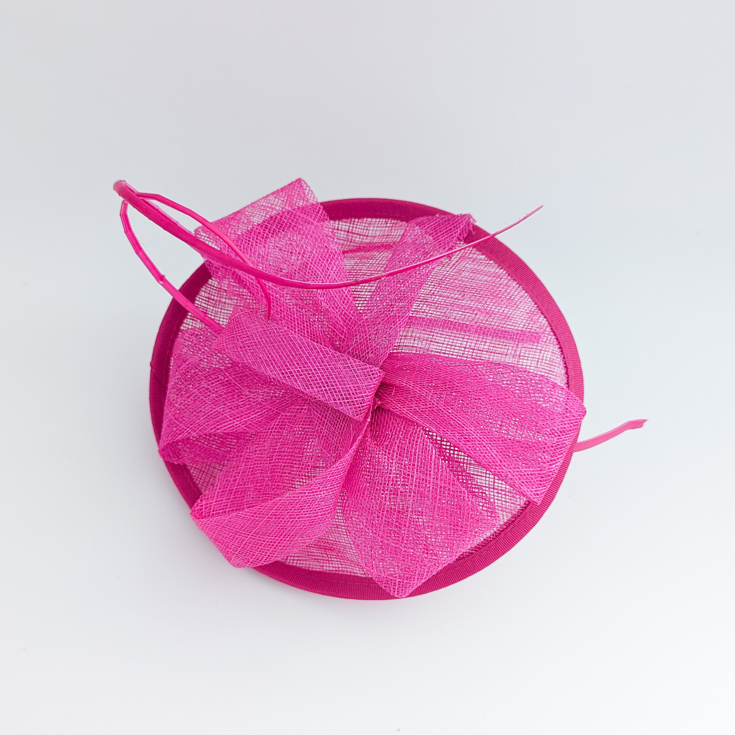 Hot pink disc saucer fascinator hat
