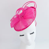 Hot pink disc saucer fascinator hat Hot pink disc saucer fascinator hat