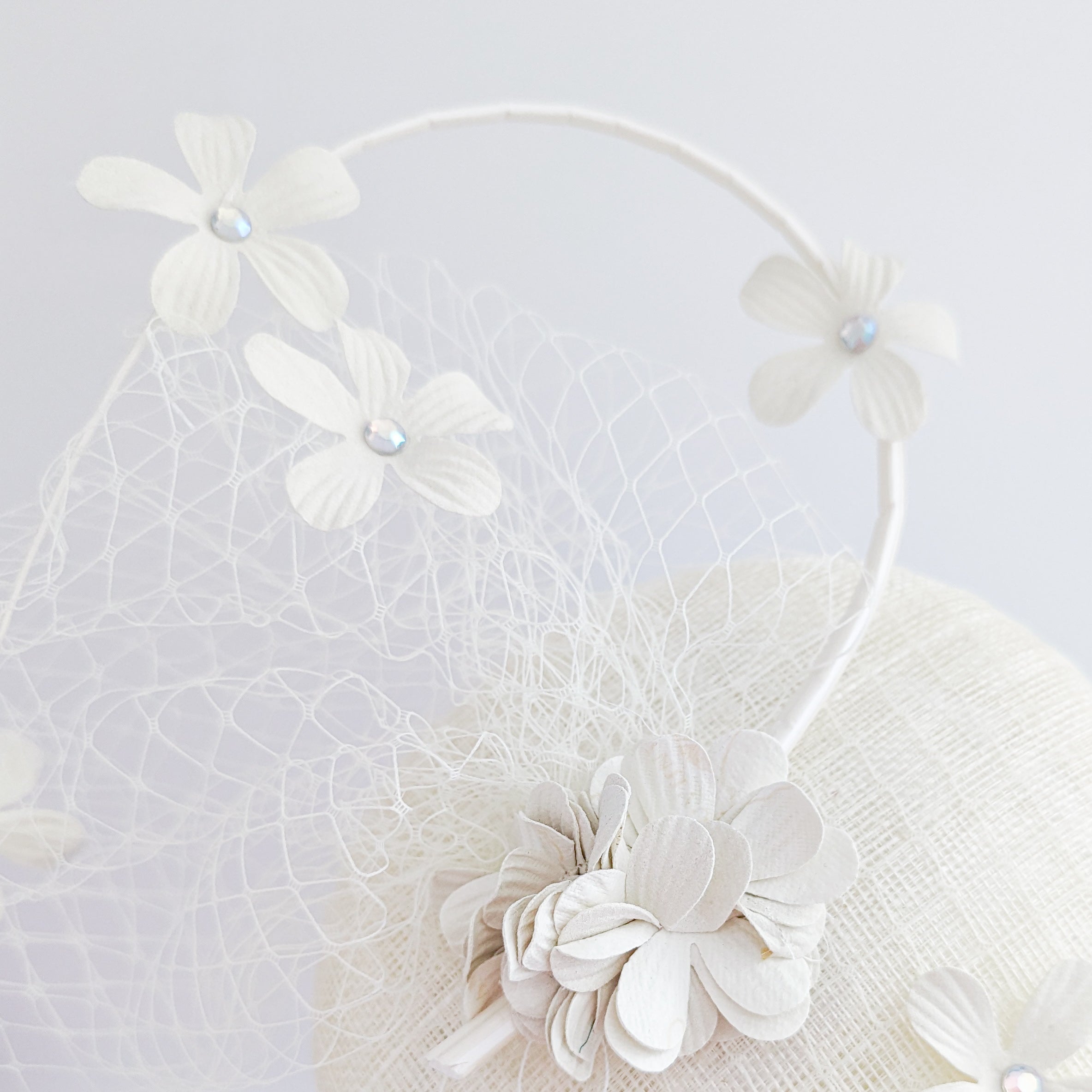 Cream flower fascinator hat Cream flower fascinator hat