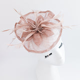 Dusty rose pink feather fascinator hat Dusty rose pink feather fascinator hat