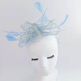 Aquamarine blue feather fascinator hat Aquamarine blue feather fascinator hat