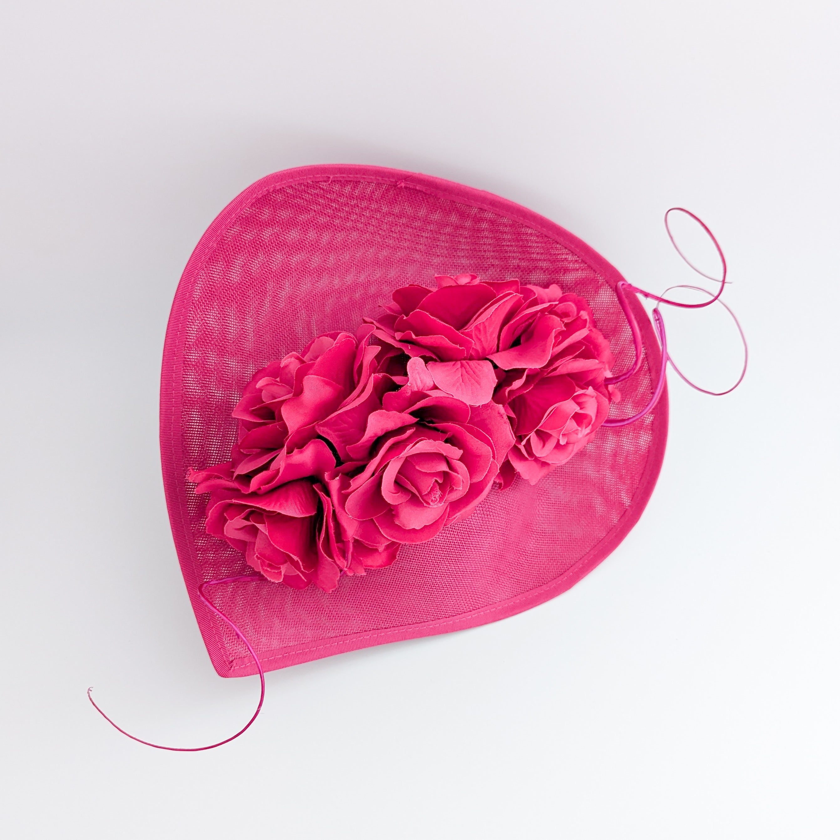 Fuchsia pink large teardrop rose flower fascinator hat Fuchsia pink large teardrop rose flower fascinator hat