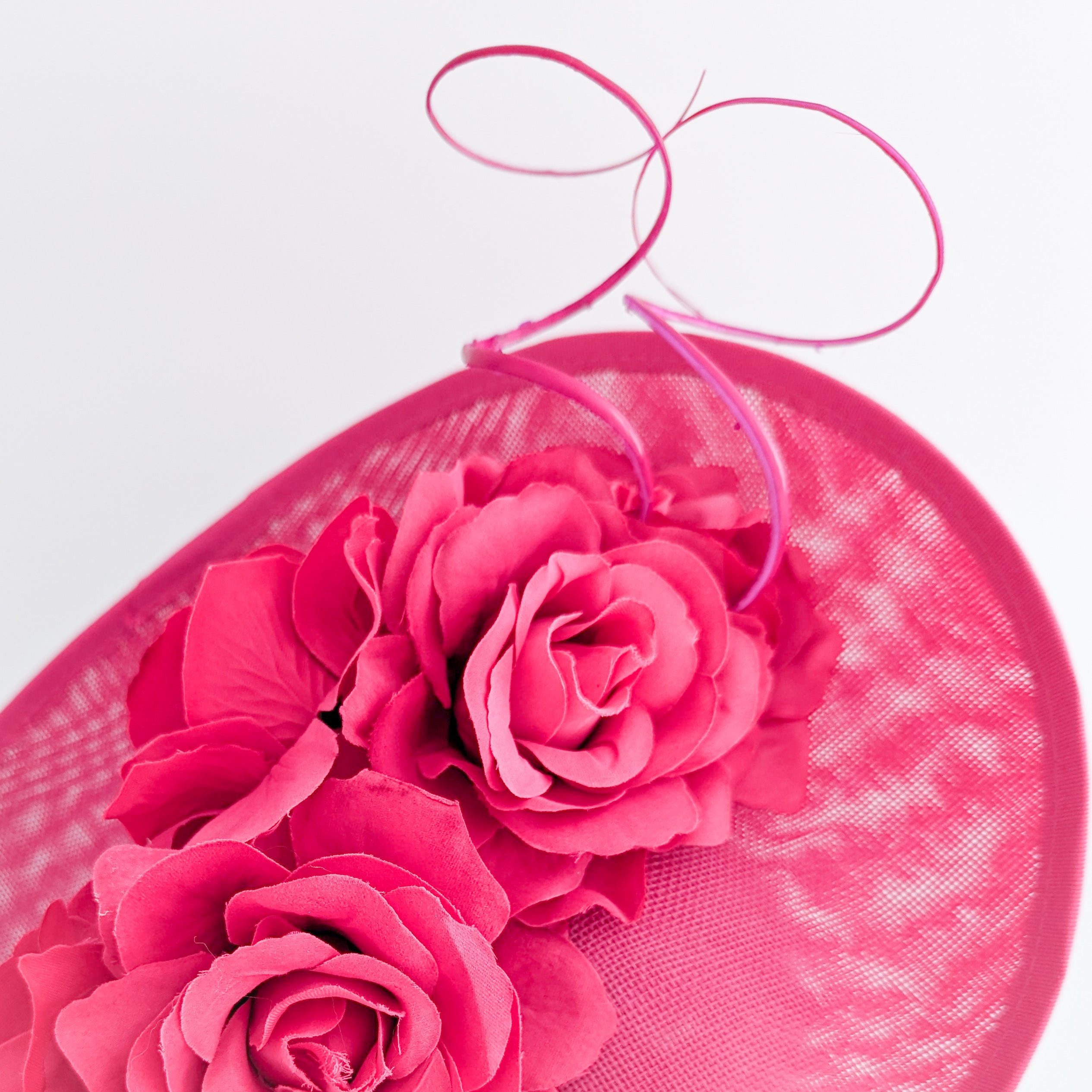 Fuchsia pink large teardrop rose flower fascinator hat Fuchsia pink large teardrop rose flower fascinator hat