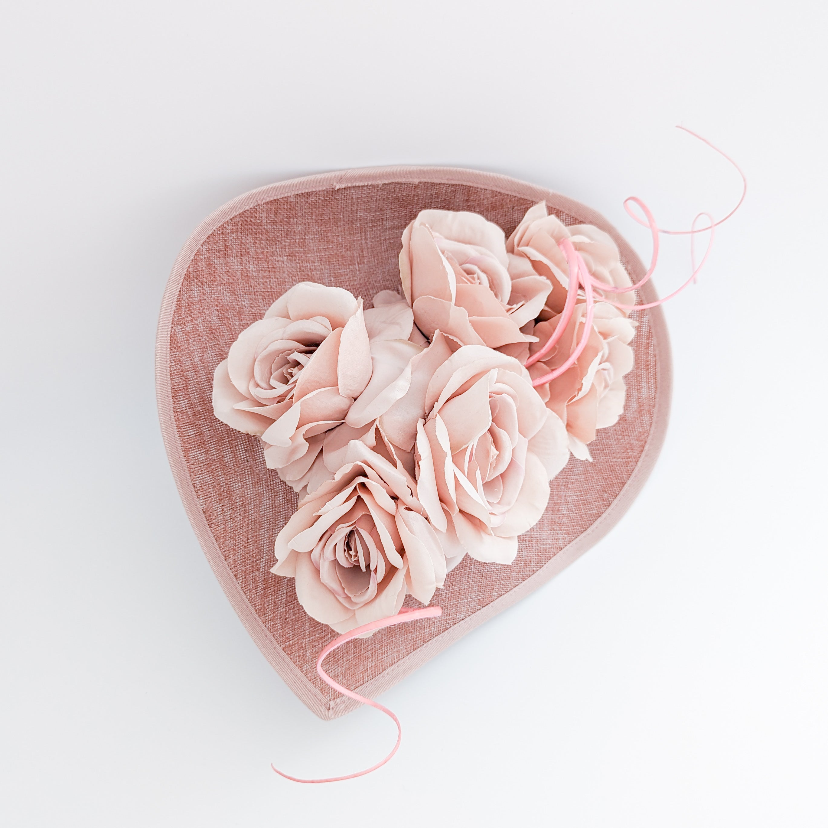 Blush pink large teardrop rose flower fascinator hat Blush pink large teardrop rose flower fascinator hat