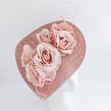 Blush pink large teardrop rose flower fascinator hat Blush pink large teardrop rose flower fascinator hat
