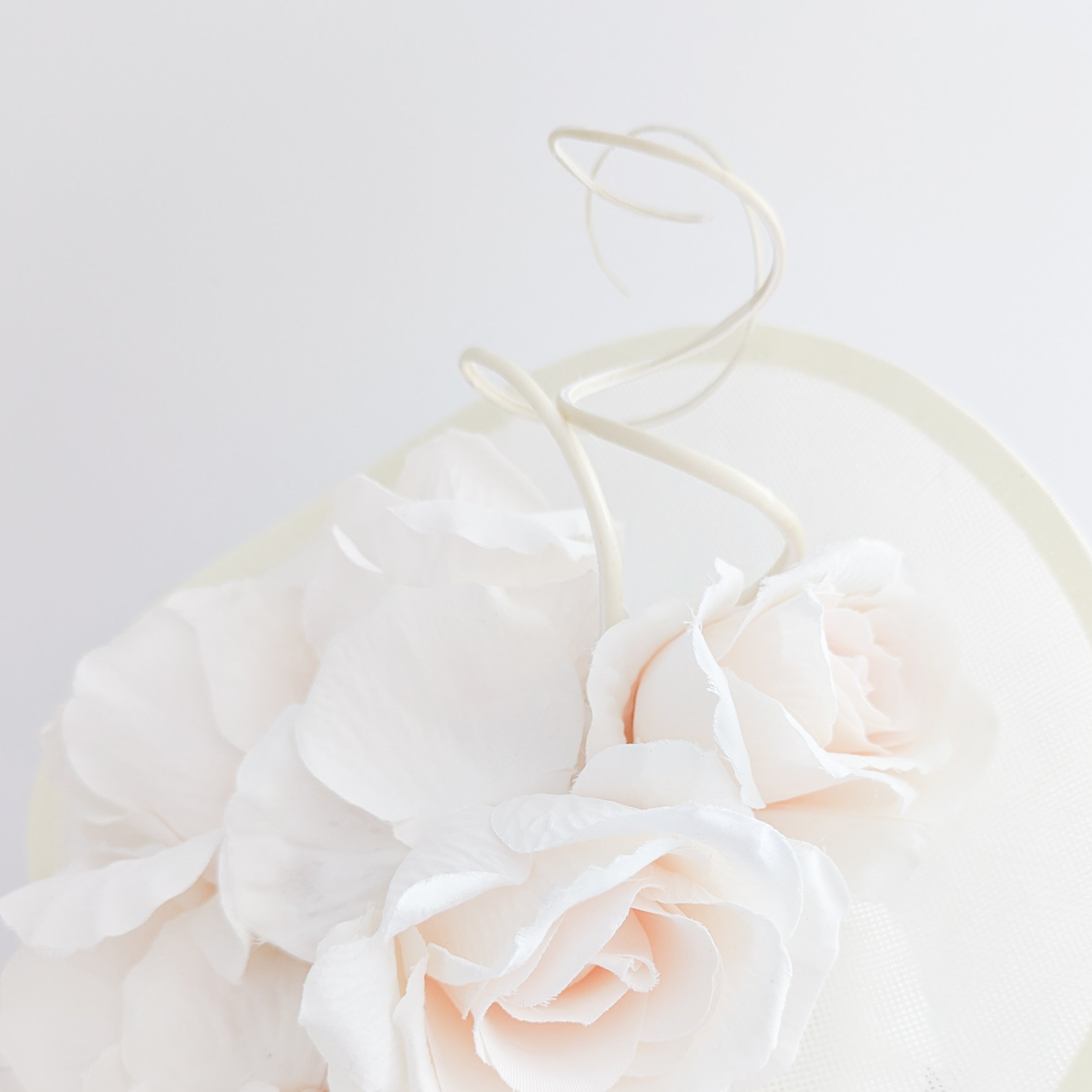 Cream large teardrop rose flower fascinator hat Cream large teardrop rose flower fascinator hat