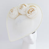 Cream large teardrop peony flower fascinator hat Cream large teardrop peony flower fascinator hat