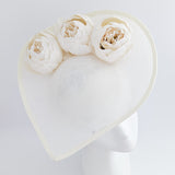 Cream large teardrop peony flower fascinator hat Cream large teardrop peony flower fascinator hat