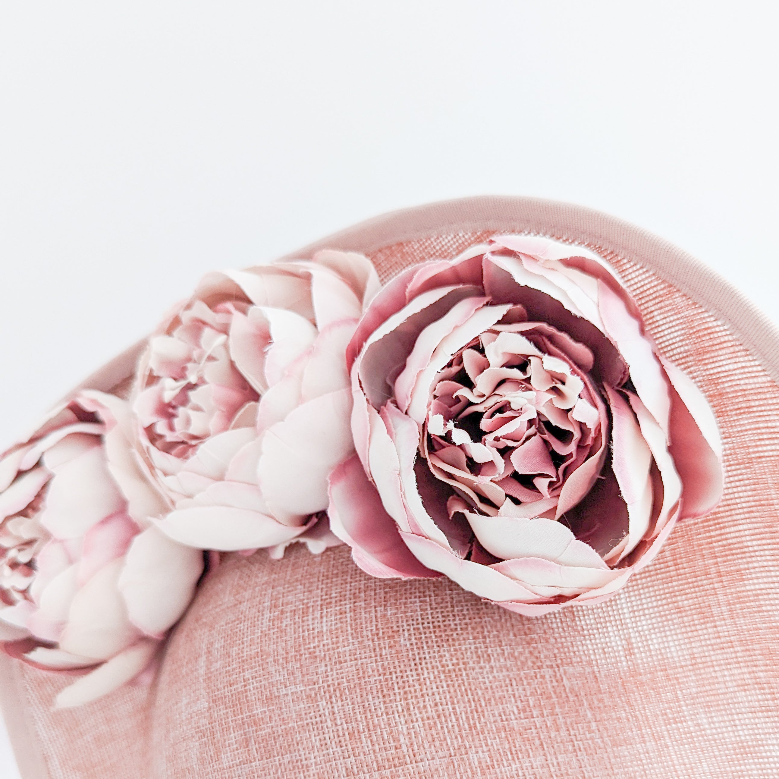Blush pink large teardrop peony flower fascinator hat Blush pink large teardrop peony flower fascinator hat