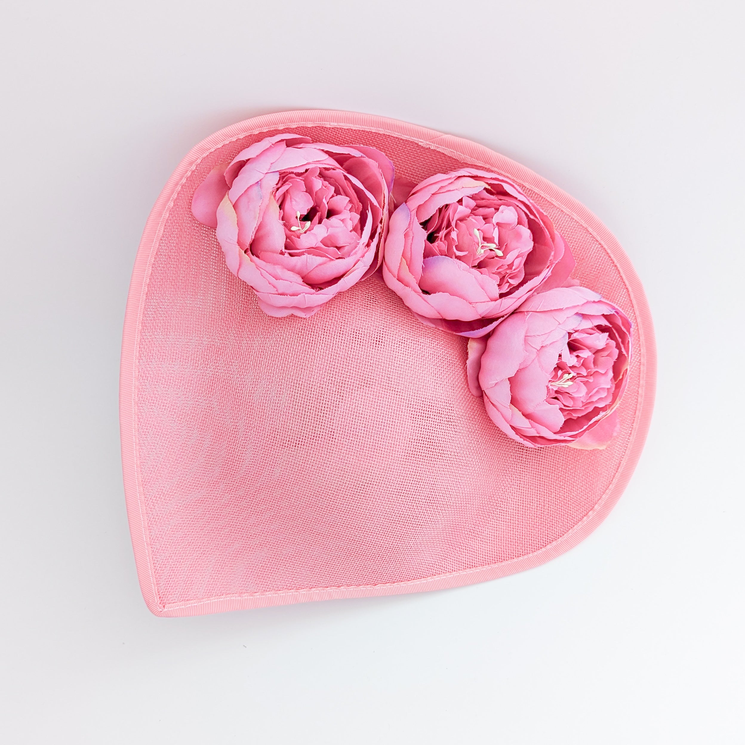 Pink large teardrop peony flower fascinator hat Pink large teardrop peony flower fascinator hat