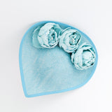 Aqua sky blue large teardrop peony flower fascinator hat