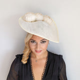 Cream large teardrop peony flower fascinator hat Cream large teardrop peony flower fascinator hat