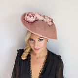 Blush pink large teardrop peony flower fascinator hat Blush pink large teardrop peony flower fascinator hat