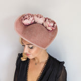 Blush pink large teardrop peony flower fascinator hat Blush pink large teardrop peony flower fascinator hat