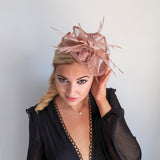 Dusty rose pink feather fascinator hat Dusty rose pink feather fascinator hat
