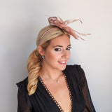 Dusty rose pink feather fascinator hat Dusty rose pink feather fascinator hat