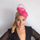 Hot pink disc saucer fascinator hat Hot pink disc saucer fascinator hat