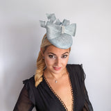 Aquamarine blue crystal bow fascinator hat Aquamarine blue crystal bow fascinator hat