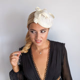 Cream crystal feather fascinator hat Cream crystal feather fascinator hat