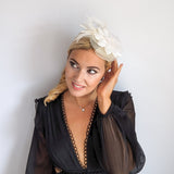 Cream feather flower fascinator hat Cream feather flower fascinator hat