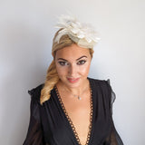 Cream feather flower fascinator hat Cream feather flower fascinator hat